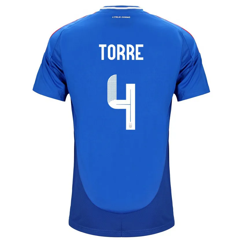 Danxen Damen Italien Pietro La Torre #4 Blau Heimtrikot Trikot 24-26 T-Shirt