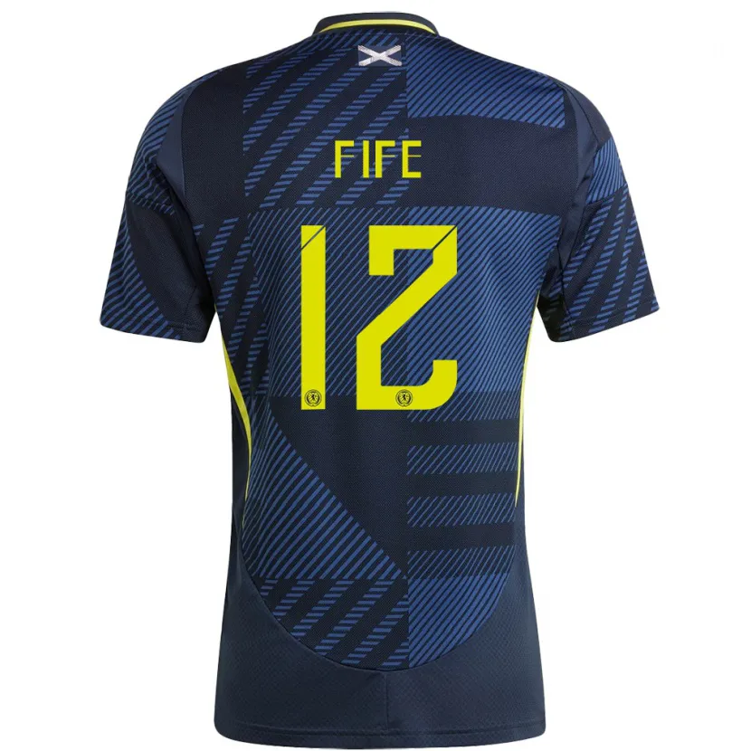 Danxen Damen Schottland Jenna Fife #12 Dunkelblau Heimtrikot Trikot 24-26 T-Shirt