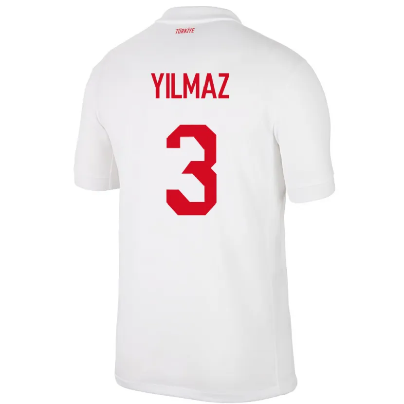 Danxen Damen Türkei Berkay Yılmaz #3 Weiß Heimtrikot Trikot 24-26 T-Shirt