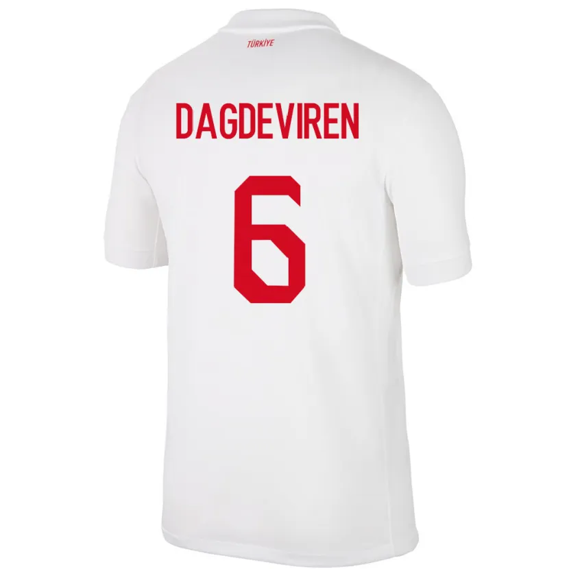 Danxen Damen Türkei Diren Dağdeviren #6 Weiß Heimtrikot Trikot 24-26 T-Shirt
