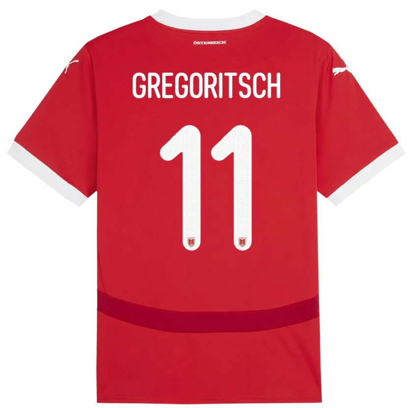 Danxen Damen Österreich Michael Gregoritsch #11 Rot Heimtrikot Trikot 24-26 T-Shirt