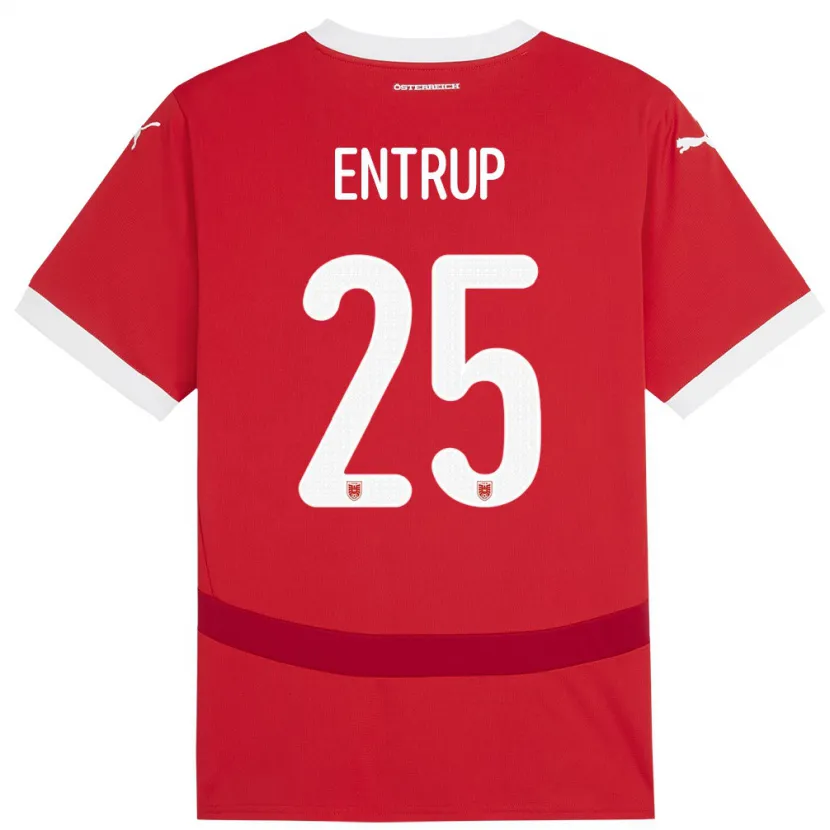 Danxen Damen Österreich Maximilian Entrup #25 Rot Heimtrikot Trikot 24-26 T-Shirt