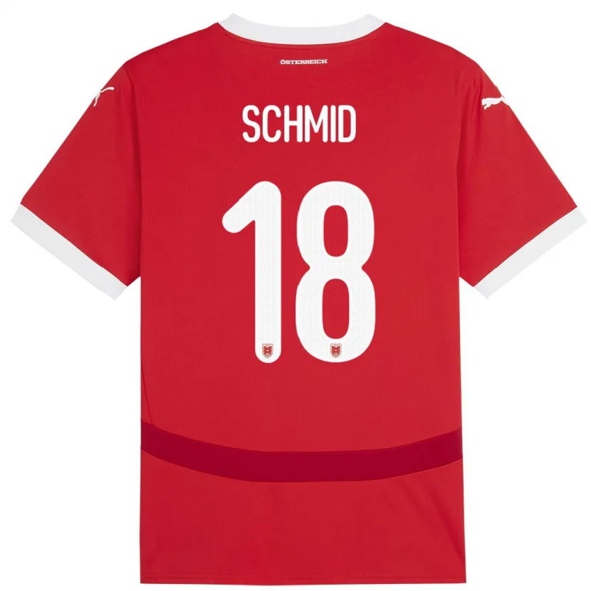 Danxen Damen Österreich Romano Schmid #18 Rot Heimtrikot Trikot 24-26 T-Shirt