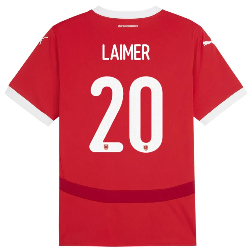 Danxen Damen Österreich Konrad Laimer #20 Rot Heimtrikot Trikot 24-26 T-Shirt