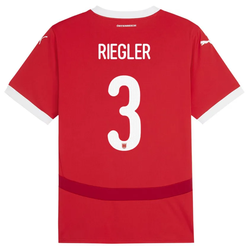 Danxen Damen Österreich David Riegler #3 Rot Heimtrikot Trikot 24-26 T-Shirt