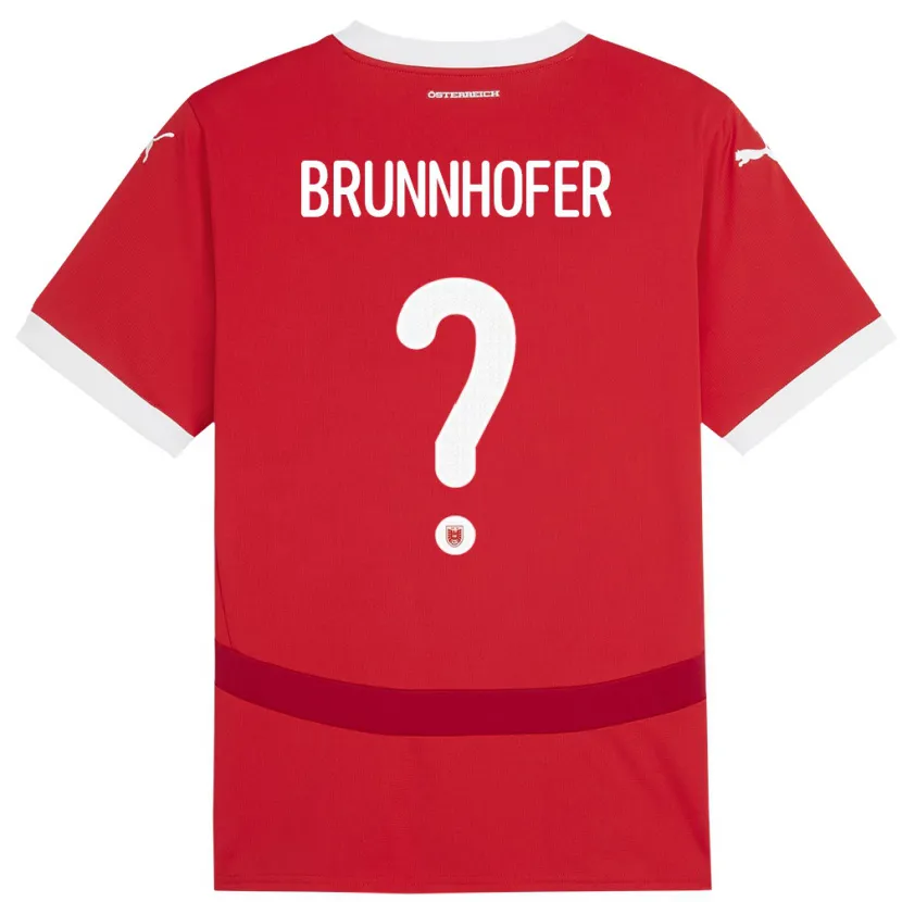 Danxen Damen Österreich Jakob Brunnhofer #0 Rot Heimtrikot Trikot 24-26 T-Shirt