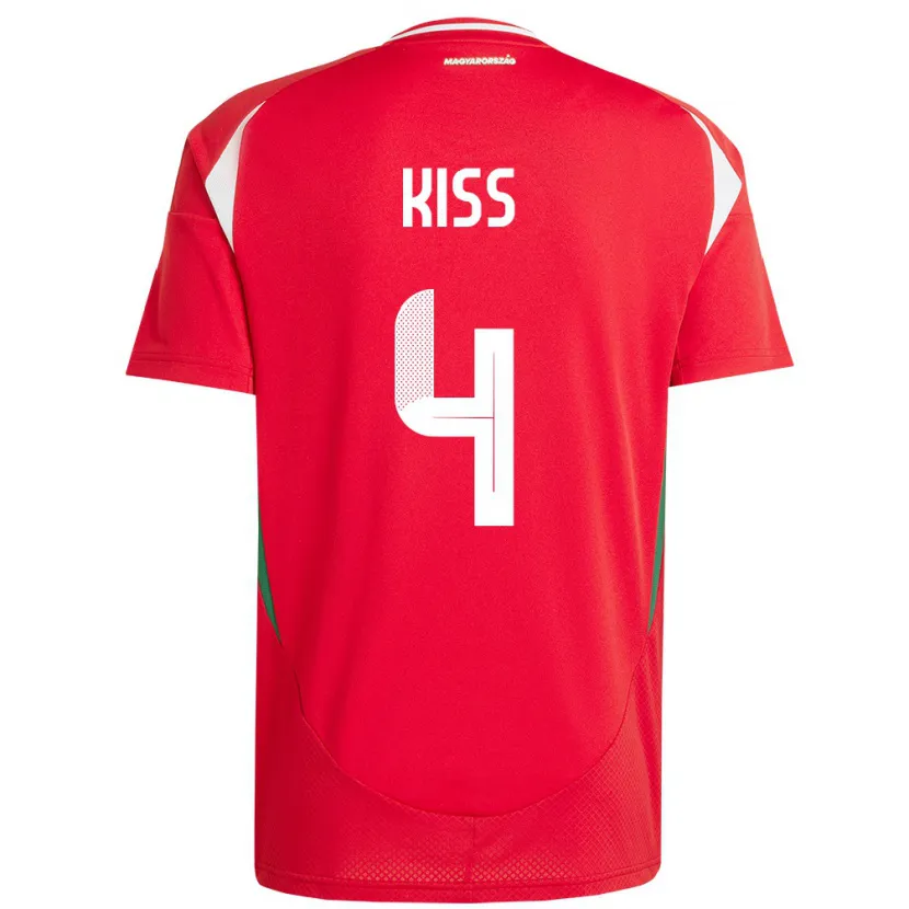 Danxen Damen Ungarn Bálint Kiss #4 Rot Heimtrikot Trikot 24-26 T-Shirt