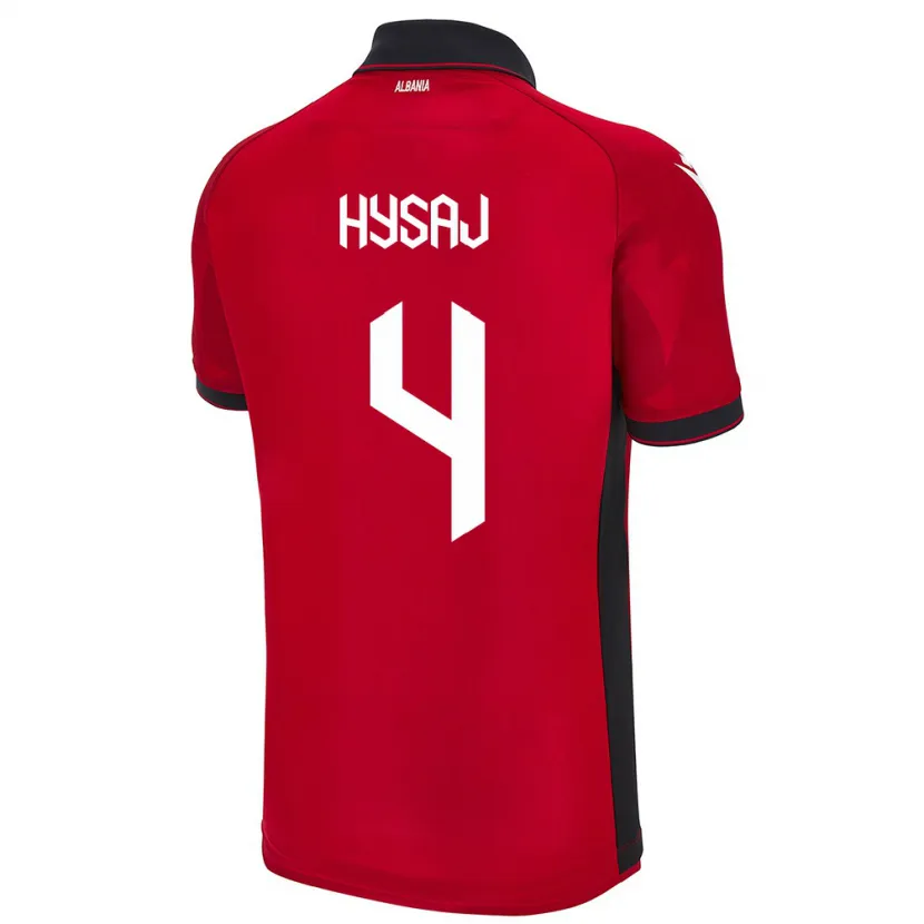 Danxen Damen Albanien Elseid Hysaj #4 Rot Heimtrikot Trikot 24-26 T-Shirt