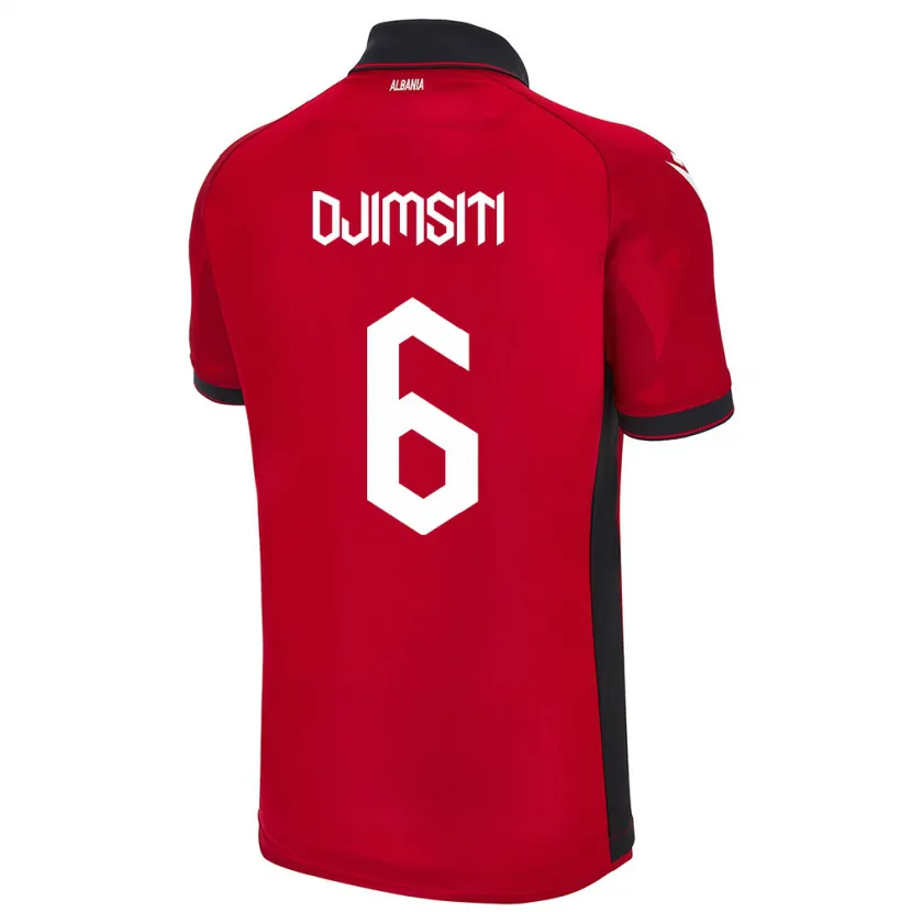 Danxen Damen Albanien Berat Djimsiti #6 Rot Heimtrikot Trikot 24-26 T-Shirt