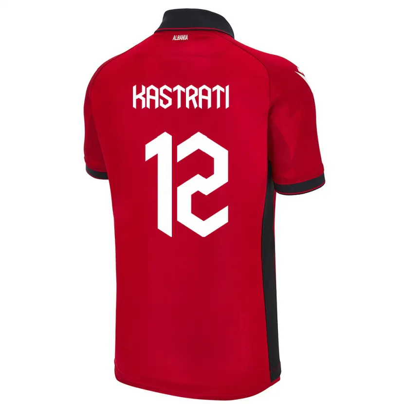 Danxen Damen Albanien Elhan Kastrati #12 Rot Heimtrikot Trikot 24-26 T-Shirt