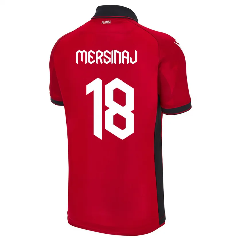 Danxen Damen Albanien Jon Mersinaj #18 Rot Heimtrikot Trikot 24-26 T-Shirt