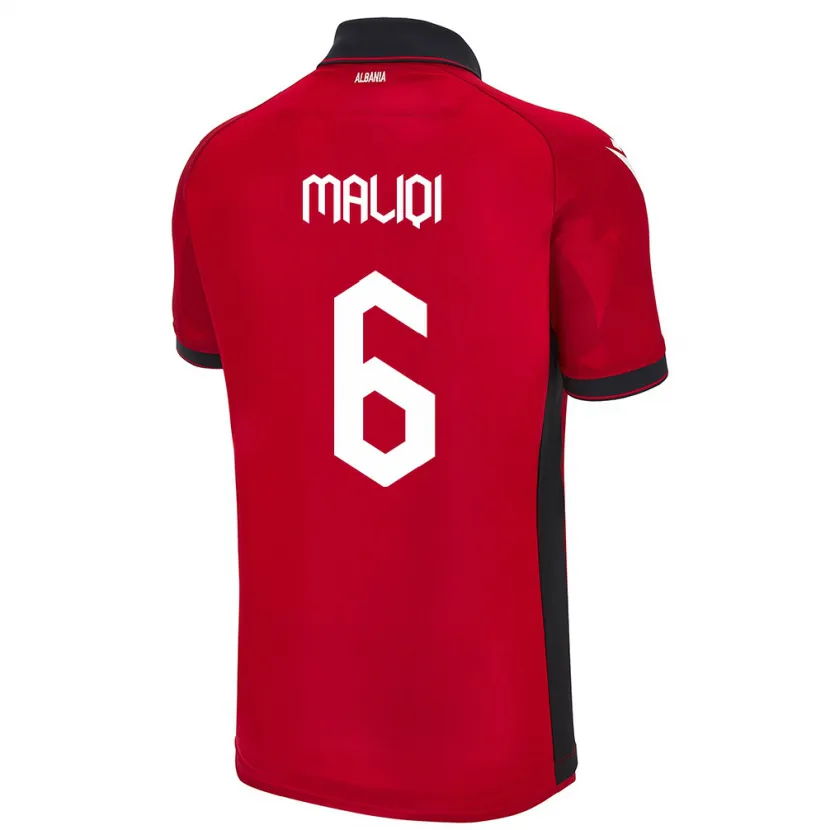 Danxen Damen Albanien Sara Maliqi #6 Rot Heimtrikot Trikot 24-26 T-Shirt