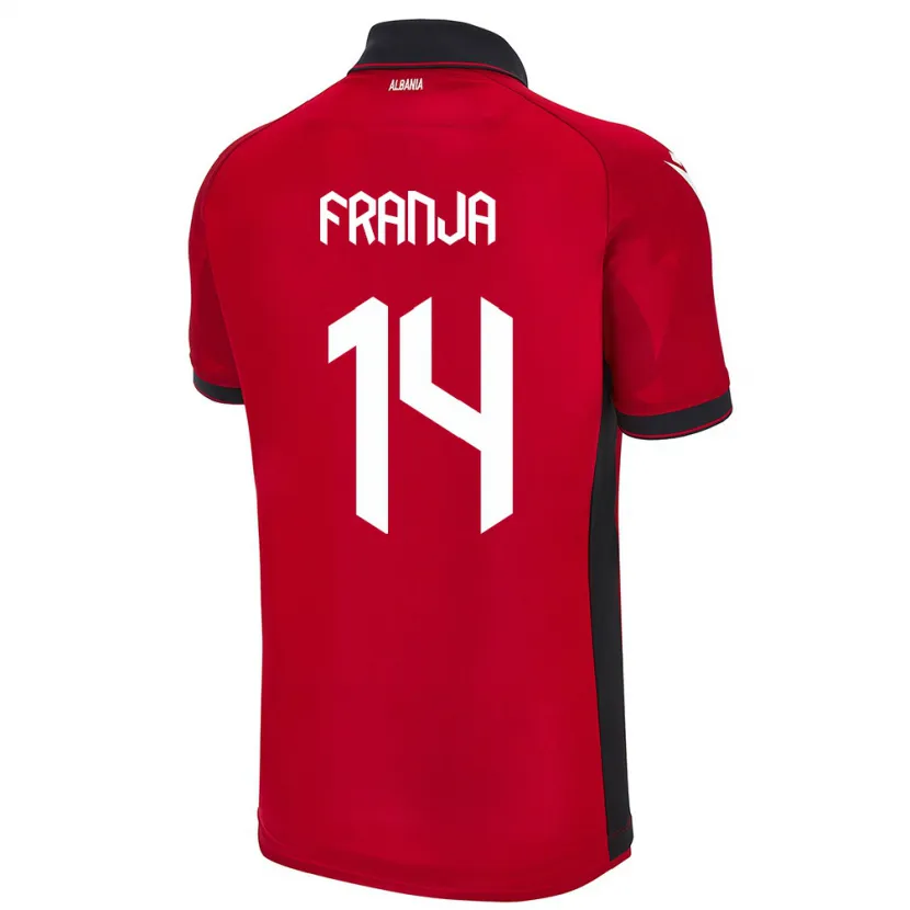 Danxen Damen Albanien Ezmiralda Franja #14 Rot Heimtrikot Trikot 24-26 T-Shirt