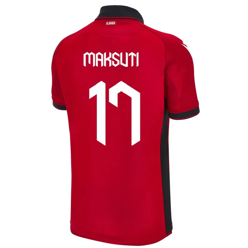 Danxen Damen Albanien Kristina Maksuti #17 Rot Heimtrikot Trikot 24-26 T-Shirt