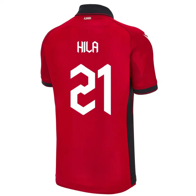 Danxen Damen Albanien Alma Hila #21 Rot Heimtrikot Trikot 24-26 T-Shirt