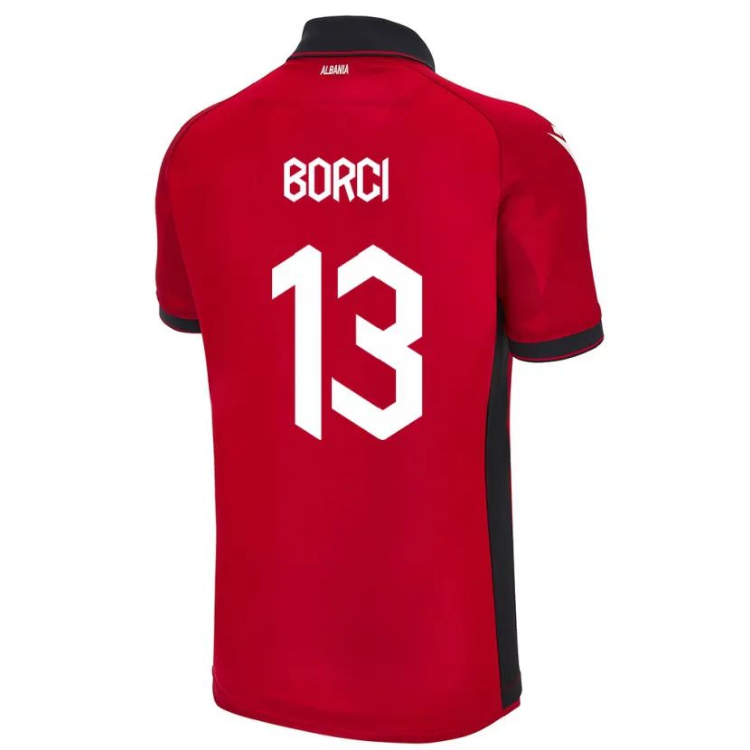 Danxen Damen Albanien Klaudia Borci #13 Rot Heimtrikot Trikot 24-26 T-Shirt