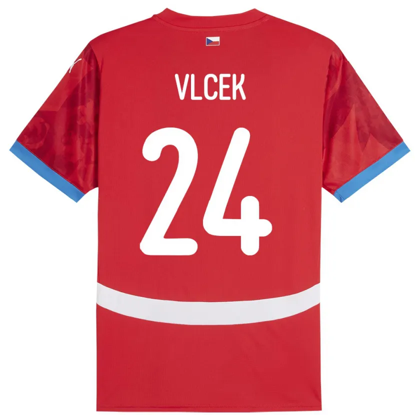 Danxen Damen Tschechien Tomas Vlcek #24 Rot Heimtrikot Trikot 24-26 T-Shirt