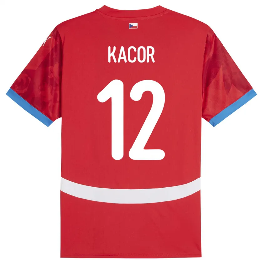 Danxen Damen Tschechien Pavel Kacor #12 Rot Heimtrikot Trikot 24-26 T-Shirt