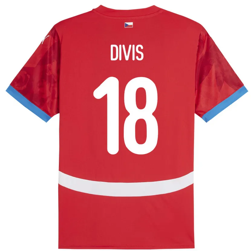 Danxen Damen Tschechien Matej Divis #18 Rot Heimtrikot Trikot 24-26 T-Shirt