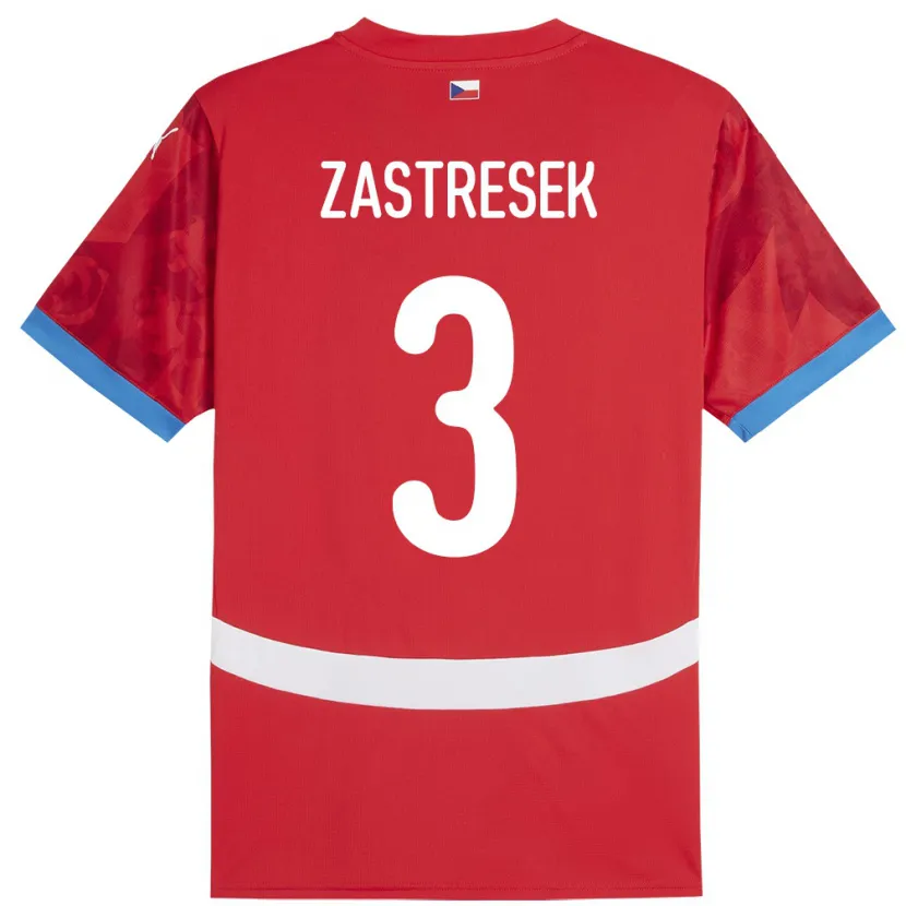 Danxen Damen Tschechien Matous Zastresek #3 Rot Heimtrikot Trikot 24-26 T-Shirt