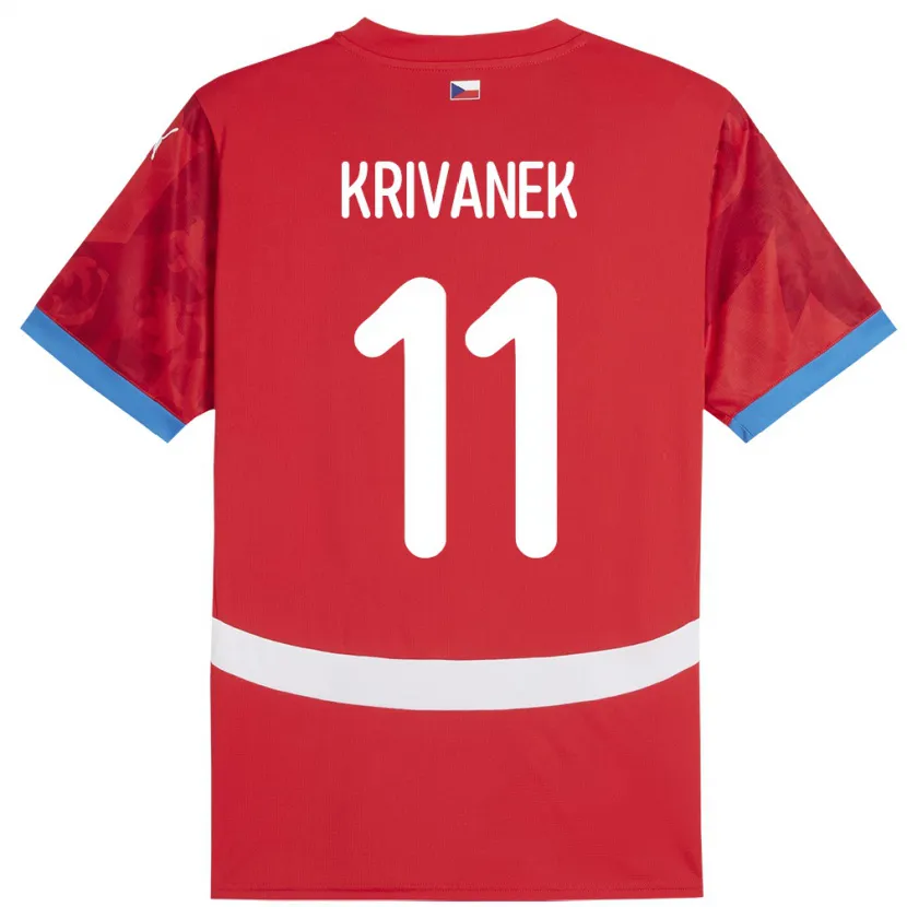 Danxen Damen Tschechien Jan Krivanek #11 Rot Heimtrikot Trikot 24-26 T-Shirt