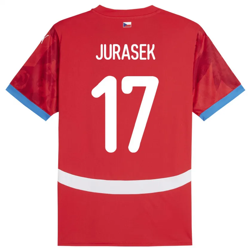 Danxen Damen Tschechien Patrik Jurasek #17 Rot Heimtrikot Trikot 24-26 T-Shirt