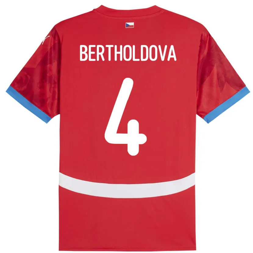 Danxen Damen Tschechien Petra Bertholdová #4 Rot Heimtrikot Trikot 24-26 T-Shirt
