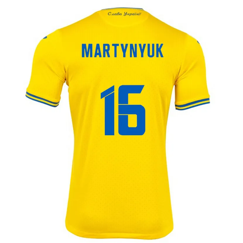 Danxen Damen Ukraine Oleksandr Martynyuk #16 Gelb Heimtrikot Trikot 24-26 T-Shirt