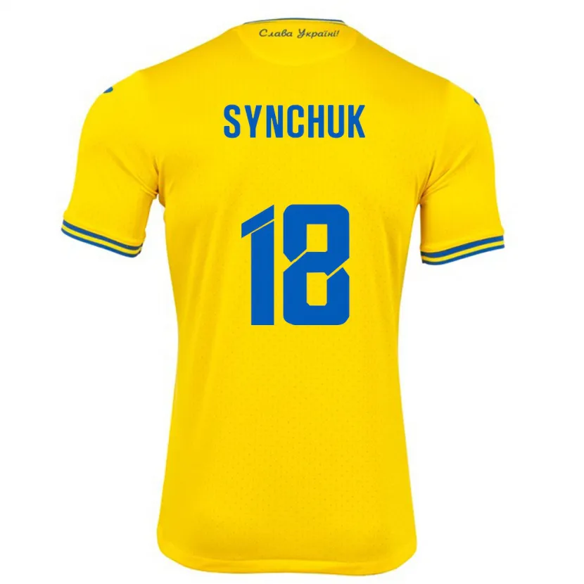Danxen Damen Ukraine Gennadiy Synchuk #18 Gelb Heimtrikot Trikot 24-26 T-Shirt