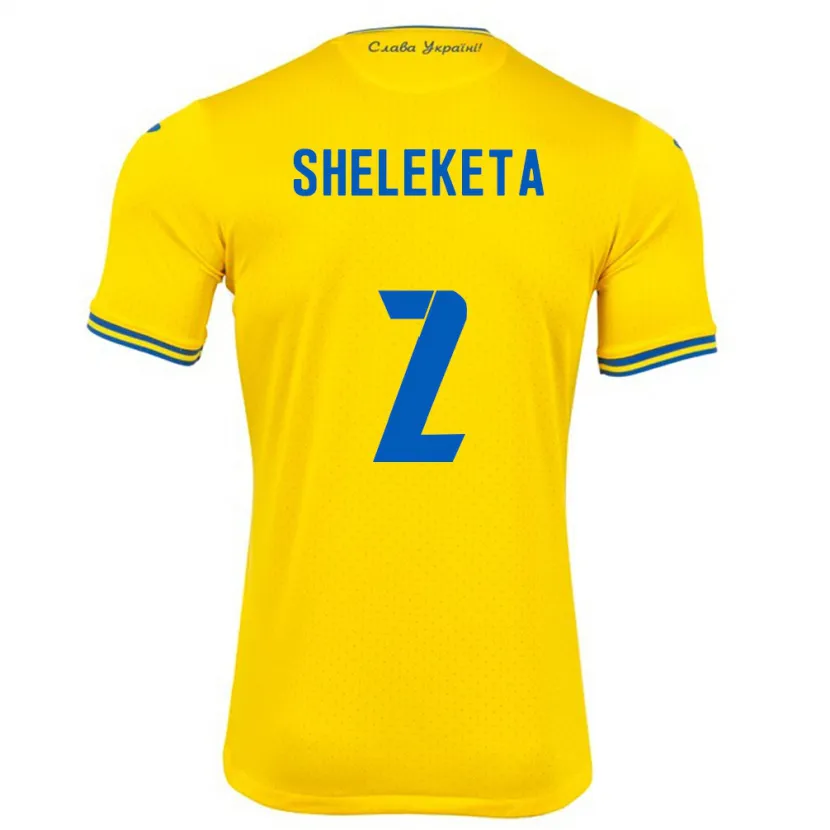 Danxen Damen Ukraine Mykyta Sheleketa #2 Gelb Heimtrikot Trikot 24-26 T-Shirt