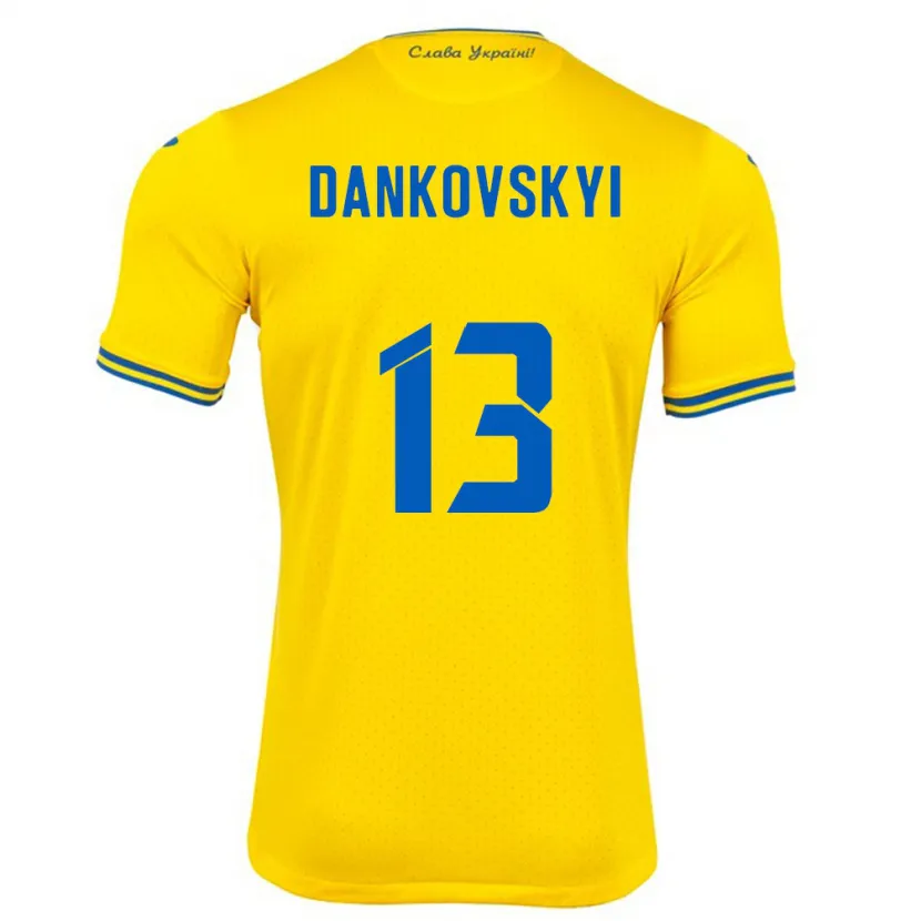 Danxen Damen Ukraine Yegor Dankovskyi #13 Gelb Heimtrikot Trikot 24-26 T-Shirt