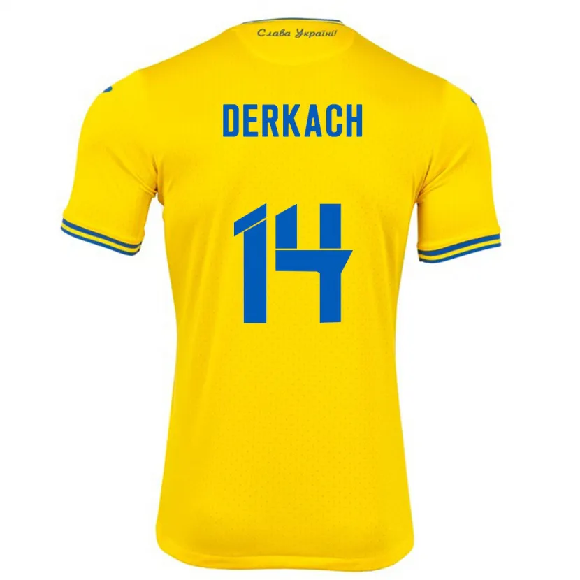 Danxen Damen Ukraine Yana Derkach #14 Gelb Heimtrikot Trikot 24-26 T-Shirt