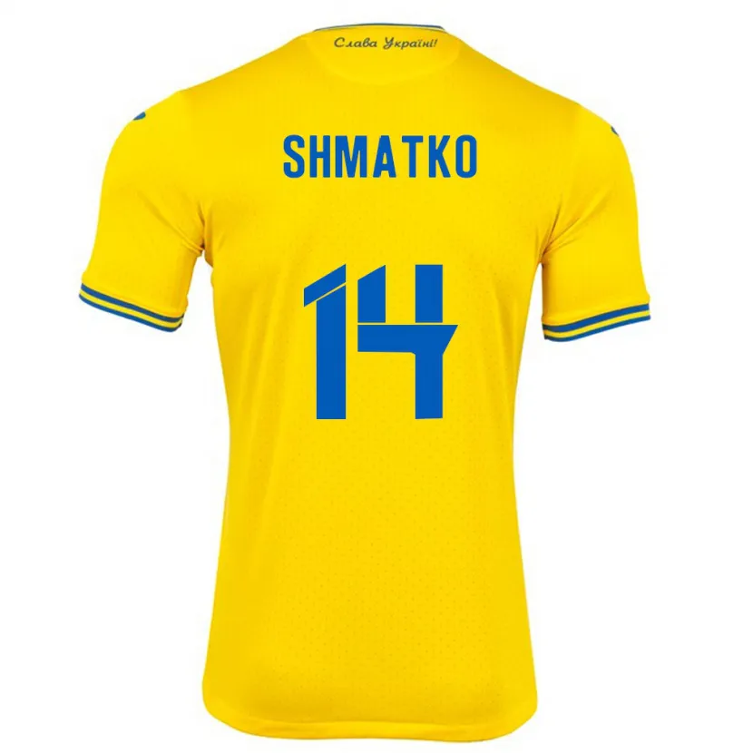 Danxen Damen Ukraine Lyubov Shmatko #14 Gelb Heimtrikot Trikot 24-26 T-Shirt