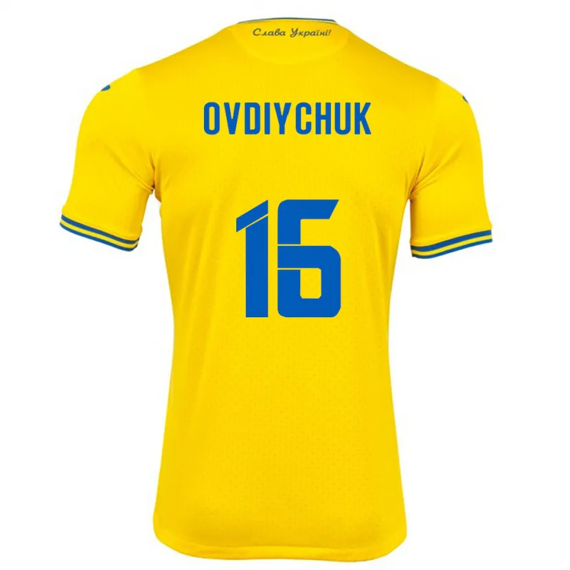 Danxen Damen Ukraine Olha Ovdiychuk #16 Gelb Heimtrikot Trikot 24-26 T-Shirt