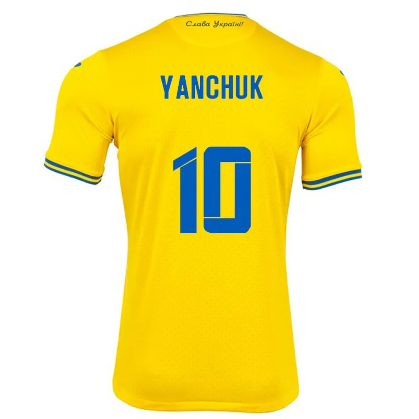 Danxen Damen Ukraine Polina Yanchuk #10 Gelb Heimtrikot Trikot 24-26 T-Shirt