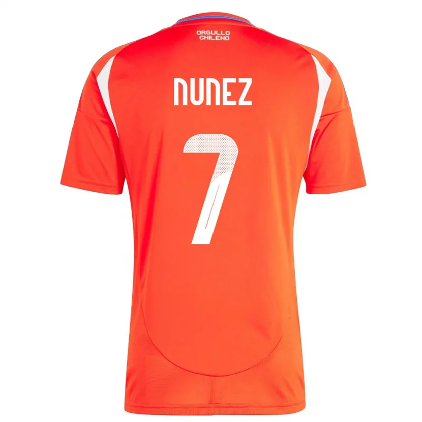 Danxen Damen Chile Marcelino Núñez #7 Rot Heimtrikot Trikot 24-26 T-Shirt