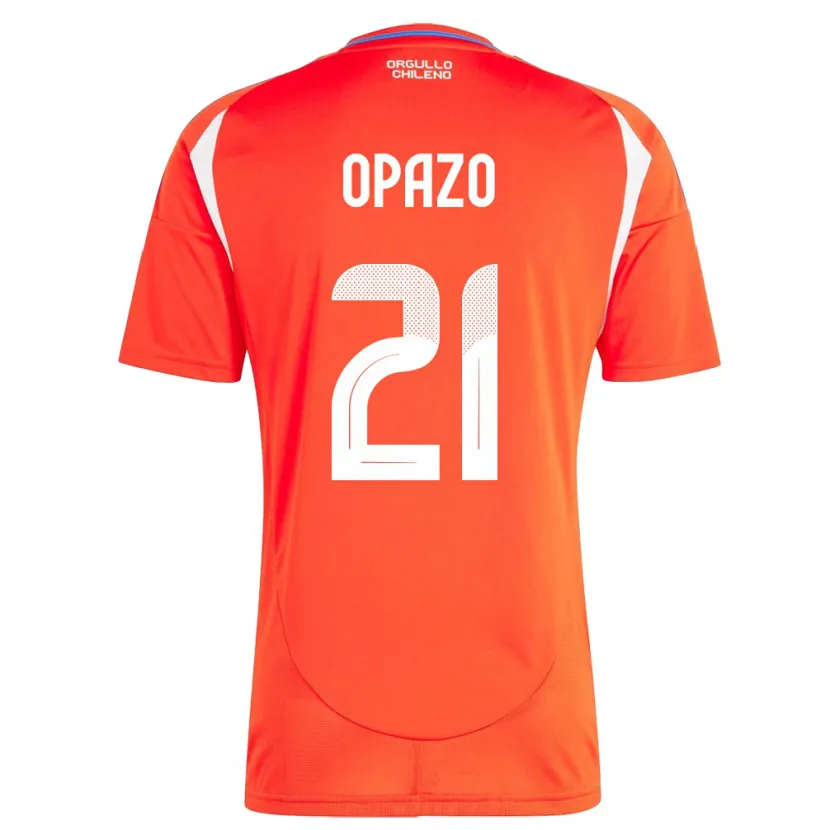 Danxen Damen Chile Diego Opazo #21 Rot Heimtrikot Trikot 24-26 T-Shirt