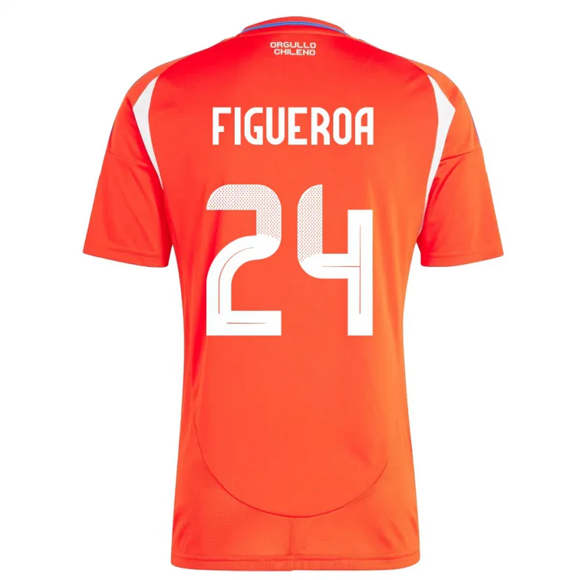 Danxen Damen Chile Ámbar Figueroa #24 Rot Heimtrikot Trikot 24-26 T-Shirt