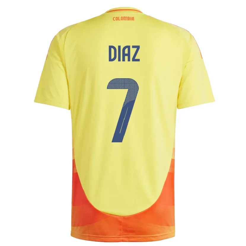 Danxen Damen Kolumbien Luis Díaz #7 Gelb Heimtrikot Trikot 24-26 T-Shirt
