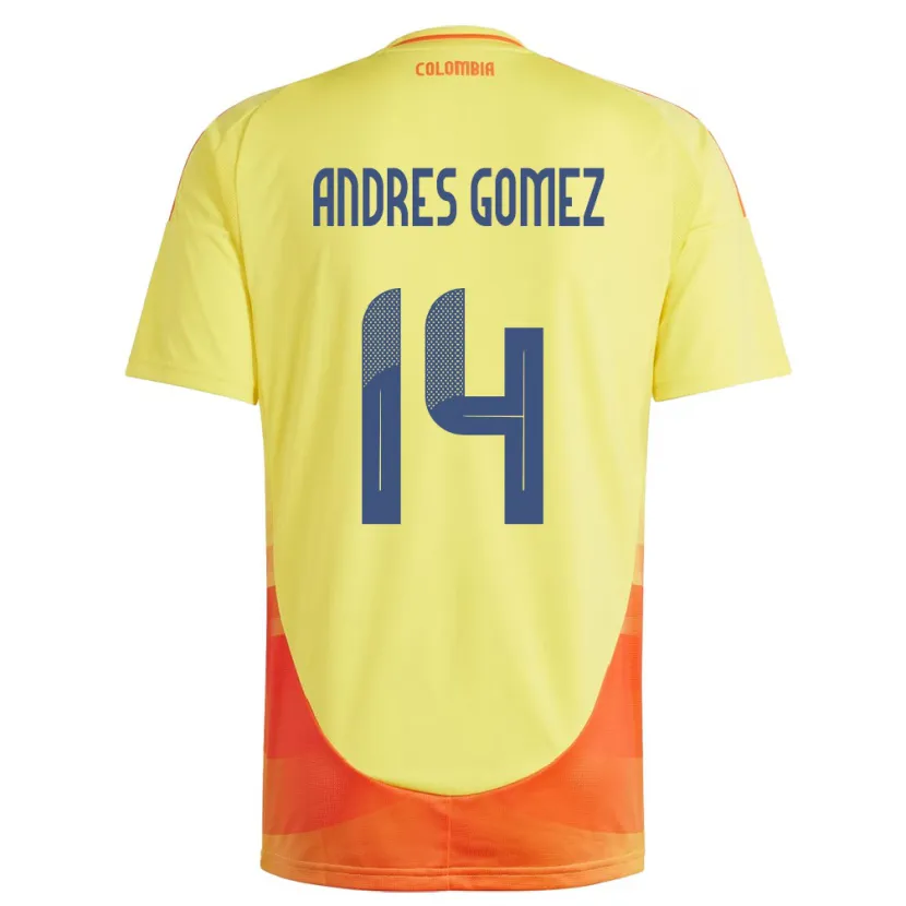 Danxen Damen Kolumbien Carlos Andrés Gómez #14 Gelb Heimtrikot Trikot 24-26 T-Shirt