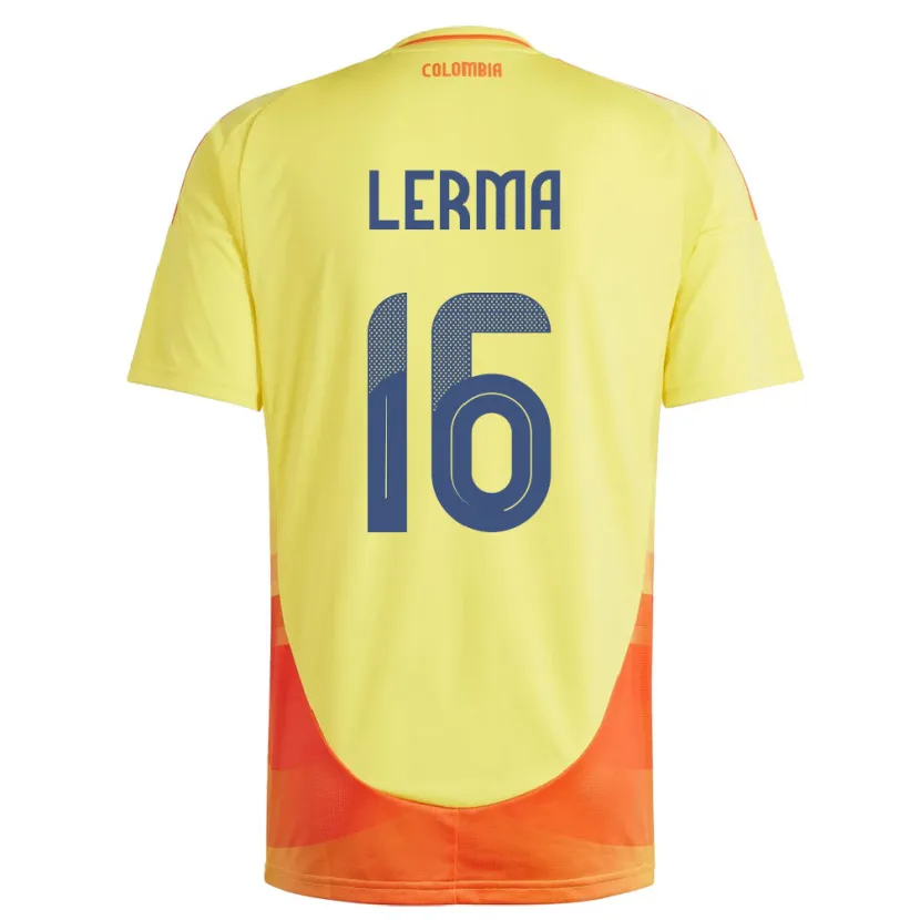 Danxen Damen Kolumbien Jefferson Lerma #16 Gelb Heimtrikot Trikot 24-26 T-Shirt