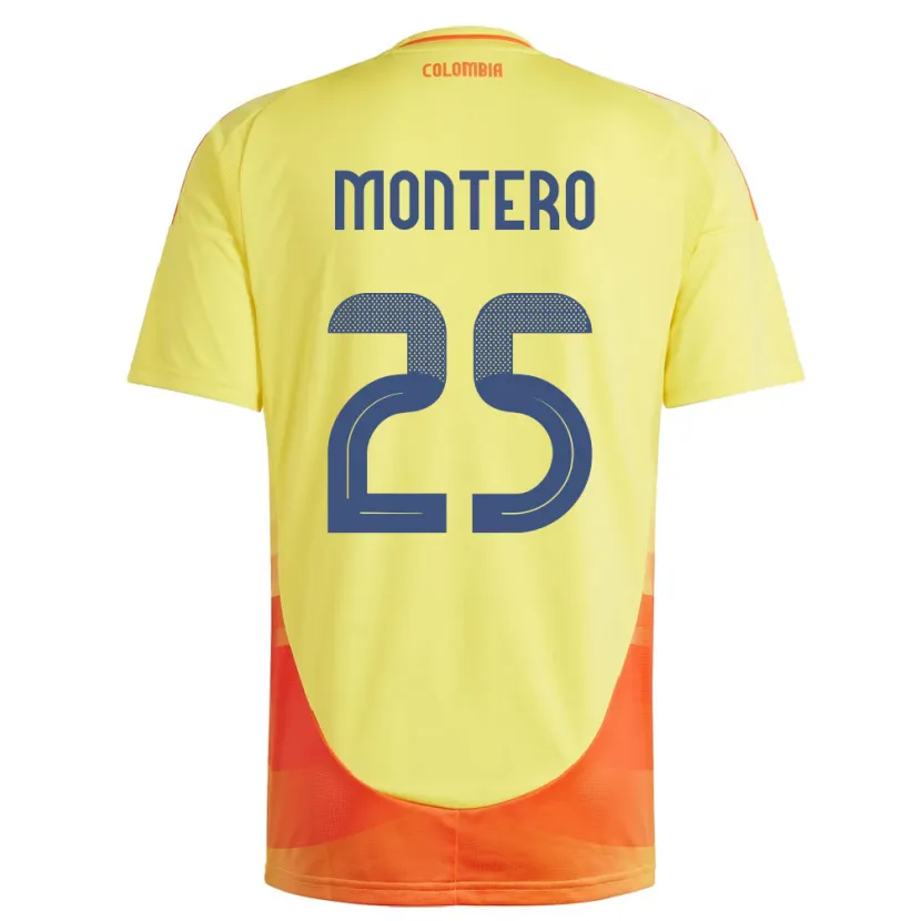 Danxen Damen Kolumbien Álvaro Montero #25 Gelb Heimtrikot Trikot 24-26 T-Shirt