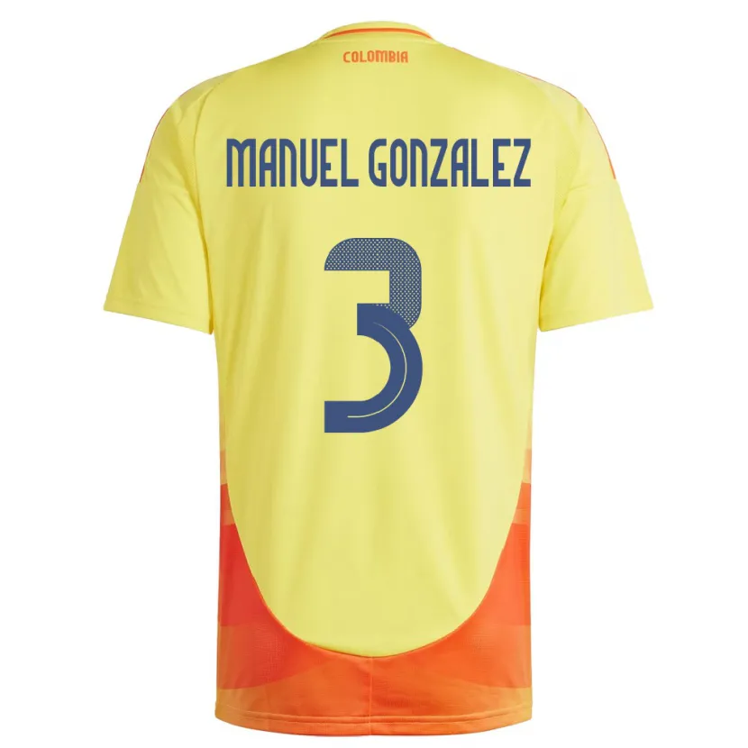 Danxen Damen Kolumbien Carlos Manuel González #3 Gelb Heimtrikot Trikot 24-26 T-Shirt