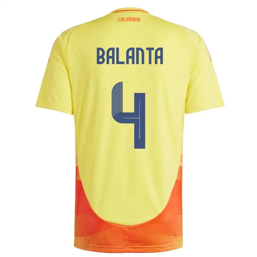 Danxen Damen Kolumbien Marlon Balanta #4 Gelb Heimtrikot Trikot 24-26 T-Shirt