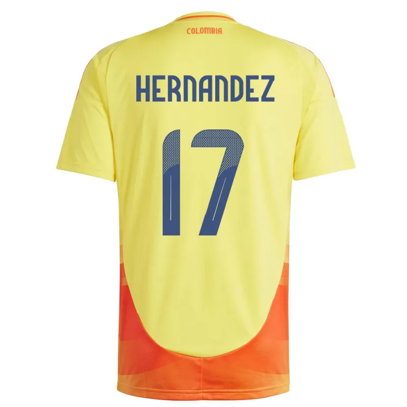 Danxen Damen Kolumbien Jhoan Hernández #17 Gelb Heimtrikot Trikot 24-26 T-Shirt