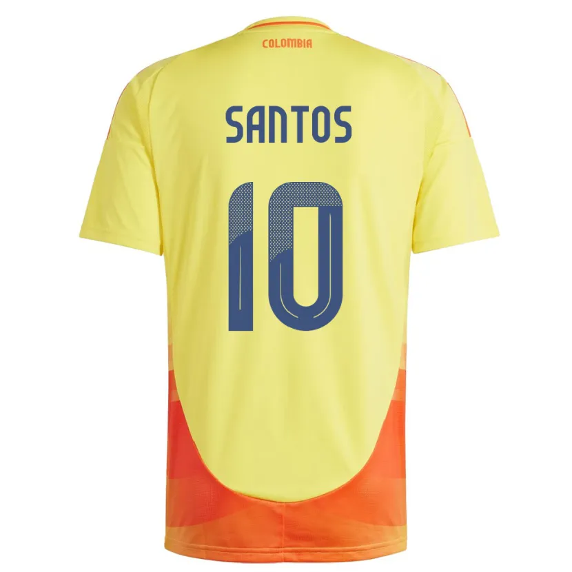 Danxen Damen Kolumbien Leicy Santos #10 Gelb Heimtrikot Trikot 24-26 T-Shirt