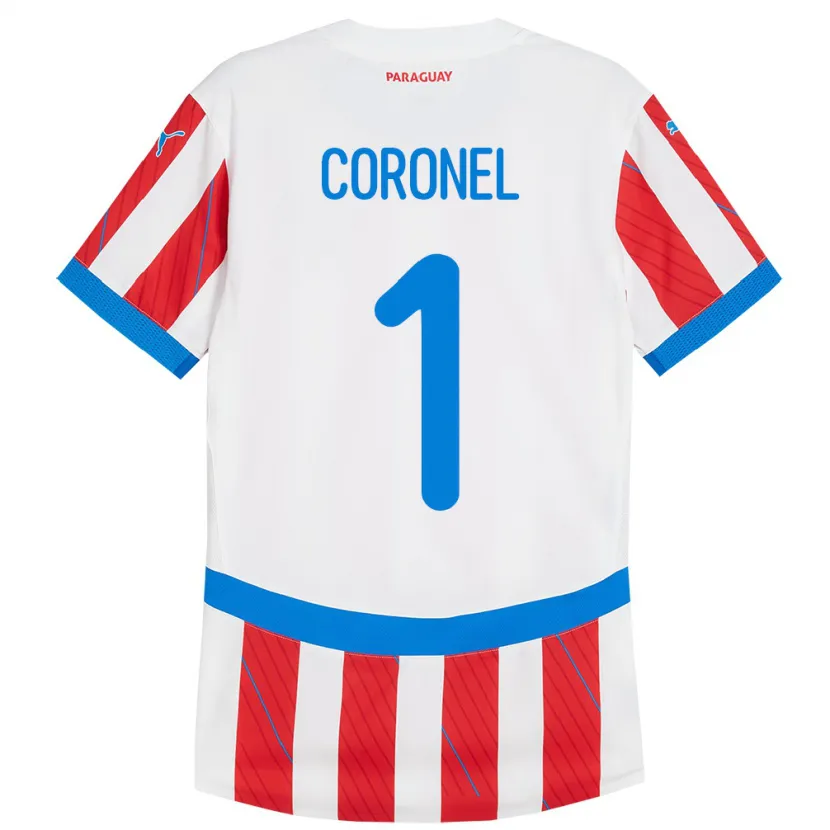 Danxen Damen Paraguay Carlos Coronel #1 Weiß Rot Heimtrikot Trikot 24-26 T-Shirt