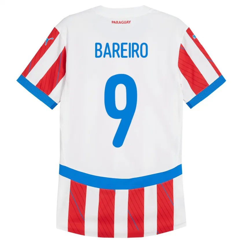 Danxen Damen Paraguay Adam Bareiro #9 Weiß Rot Heimtrikot Trikot 24-26 T-Shirt