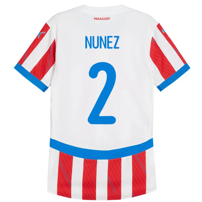 Danxen Damen Paraguay Alan Núñez #2 Weiß Rot Heimtrikot Trikot 24-26 T-Shirt