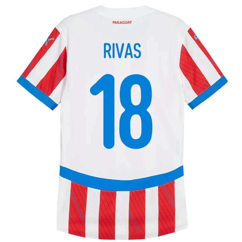 Danxen Damen Paraguay Daniel Rivas #18 Weiß Rot Heimtrikot Trikot 24-26 T-Shirt